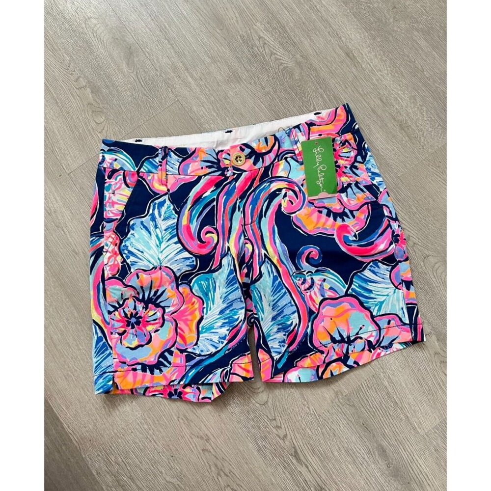 Lilly Pulitzer Jayne Stretch Shorts Boho Bateau Sz 0 Multicolor - Picture 2 of 10